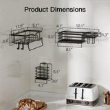 No drill shower caddy set product dimensions specification display