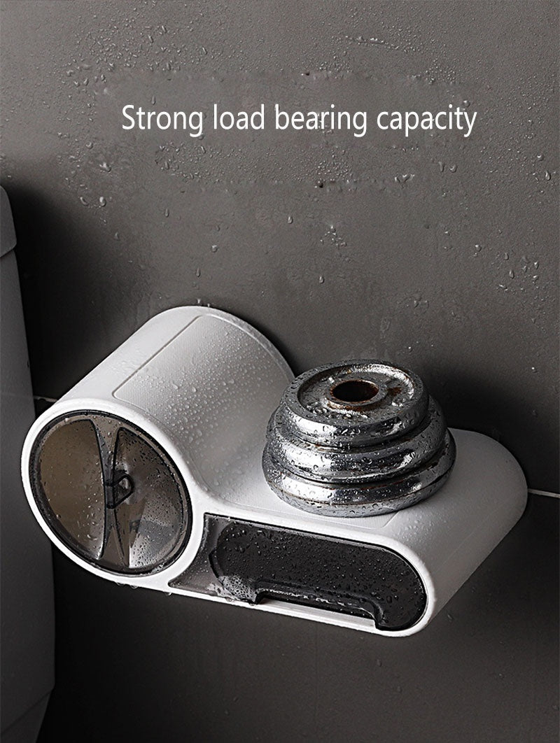 Close-up of the smooth waterproof ABS plastic surface of the no drill toilet paper holder
