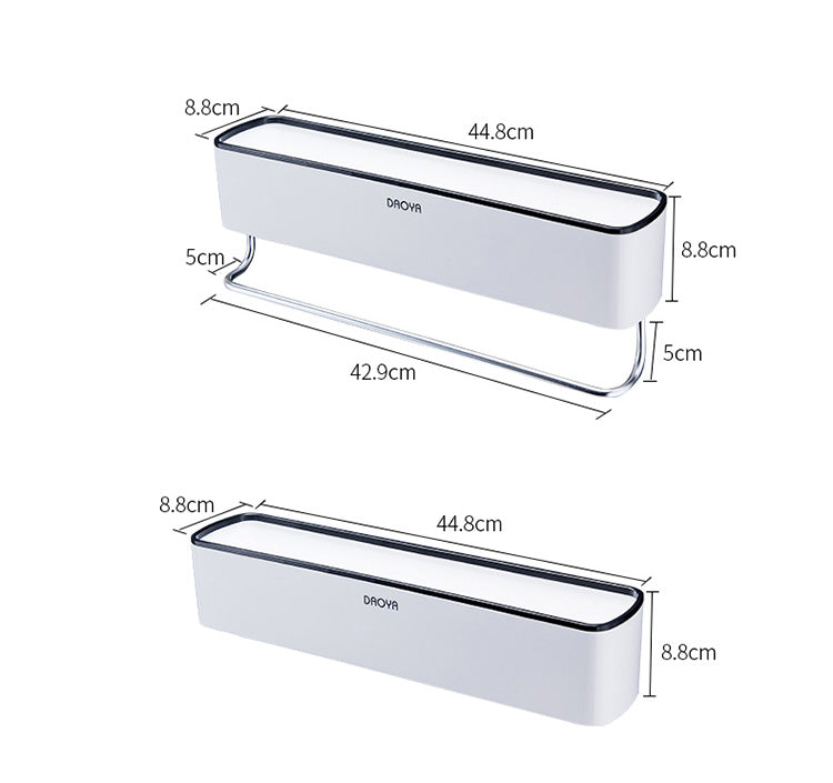 Nordic bathroom shelf storing bathroom toiletries