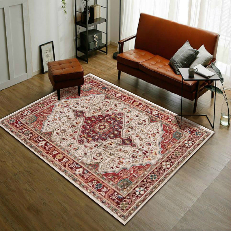 Nordic bohemian area rug persian style on bedroom floor decor display