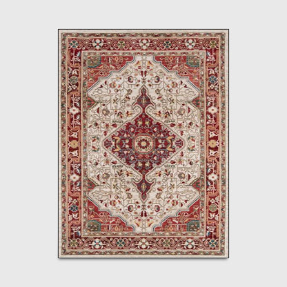 Nordic bohemian carpet top view flat lay persian floral design