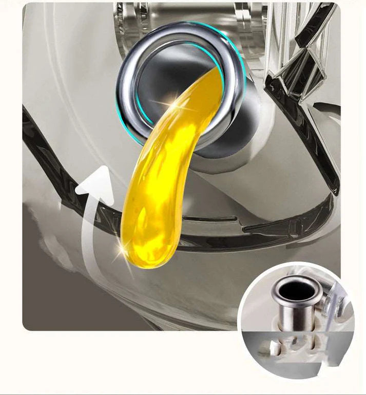 Olive oil sprayer bottle used while cooking on stove