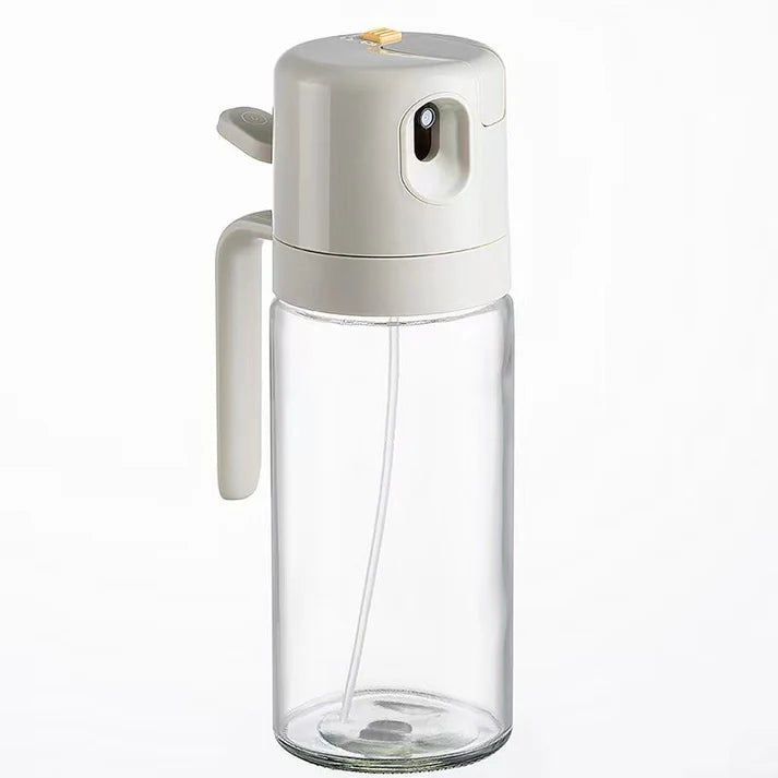 Olive oil sprayer kitchen vinegar bottle in warm gray