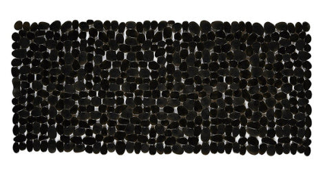 Close-up of the raised pebble pattern on the surface of the PVC non slip bathroom mat
