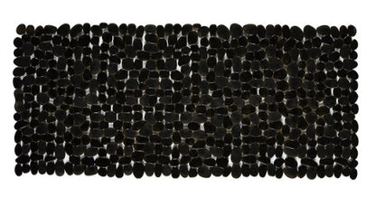 Close-up of the raised pebble pattern on the surface of the PVC non slip bathroom mat
