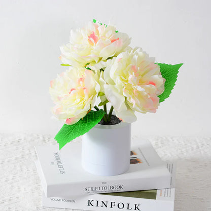 Peony flower night lamp 3 flowers warm glow in dark room display