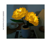 Peony flower night lamp product specification sheet display