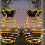 Pineapple solar LED light warm white glow close up