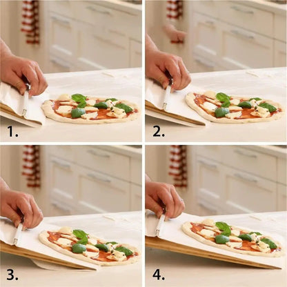 Close up of food grade PP material on pizza transfer shovel