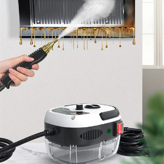 Portable high pressure steam cleaner cleaning kitchen hood