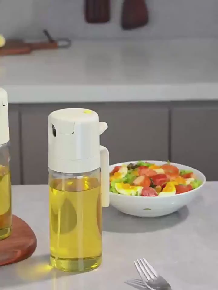 Top view of olive oil sprayer bottle cap and nozzle