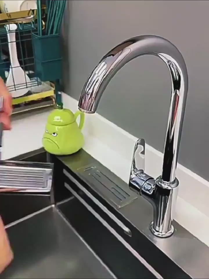 Silver waterfall kitchen faucet bubbler nozzle set