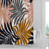 Standard 71x71 inch printed PVC curtain providing full coverage over a US standard bathtub