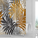 Close-up of the decorative printed pattern on the waterproof PVC shower curtain surface