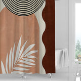 Water sliding off the smooth PVC surface of the printed shower curtain during a shower