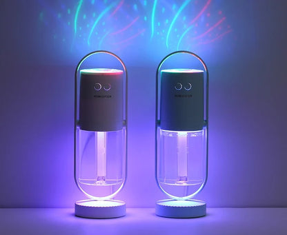 Projection night light shadow humidifier pink color lifestyle bedroom