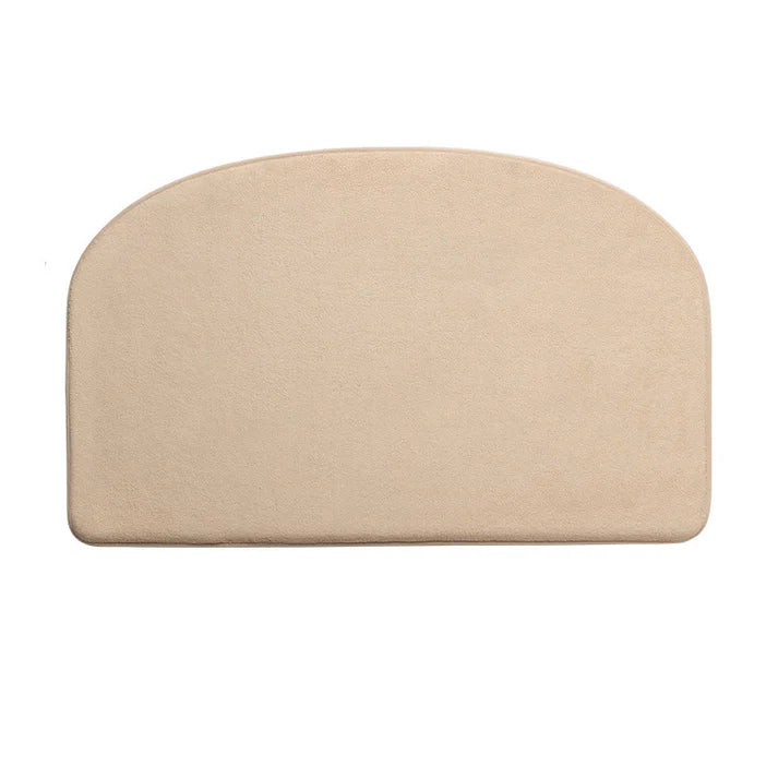 Quick dry bathroom bath mat pebble beige flat lay floor display