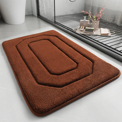 Quick dry bathroom bath mat brown racerback color lifestyle setting