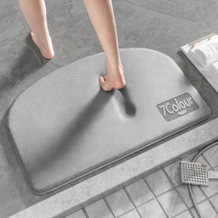 Quick dry bathroom bath mat non slip in use lifestyle shot with feet