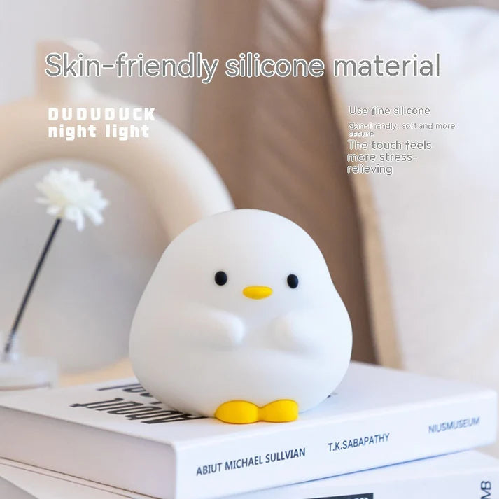 Rechargeable cute duck LED night lamp lifestyle bedside table display