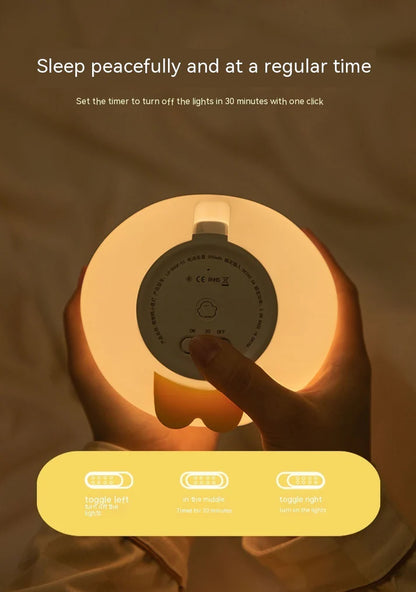 Rechargeable cute duck LED night lamp low gear night mode soft glow display