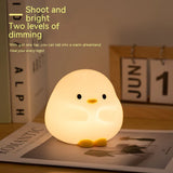 Rechargeable cute duck LED night lamp USB charging port close up