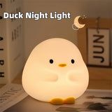 Rechargeable cute duck LED night lamp warm glow in dark room display