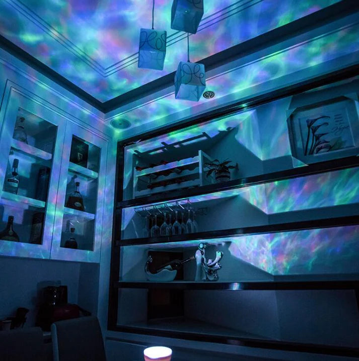 Relaxation projector connected to a laptop using a usb power line