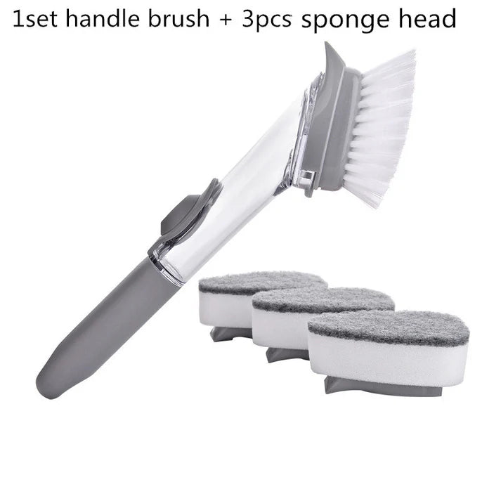 Full cleaning brush set with handle and multiple heads