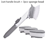 Full cleaning brush set with handle and multiple heads