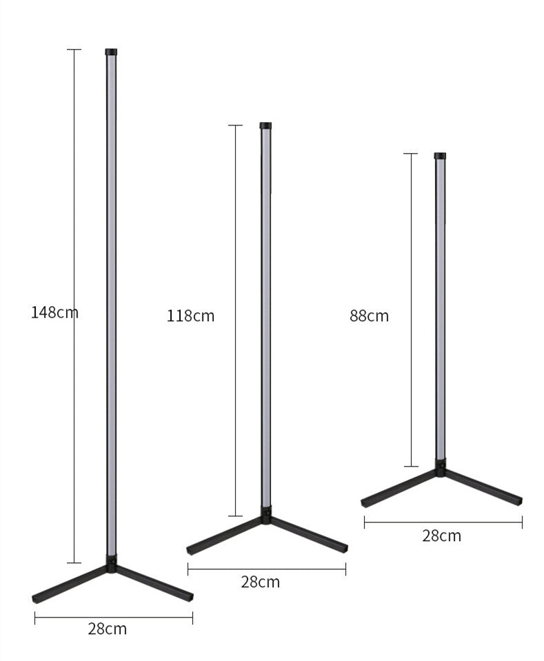 RGB corner floor lamp available in multiple styles
