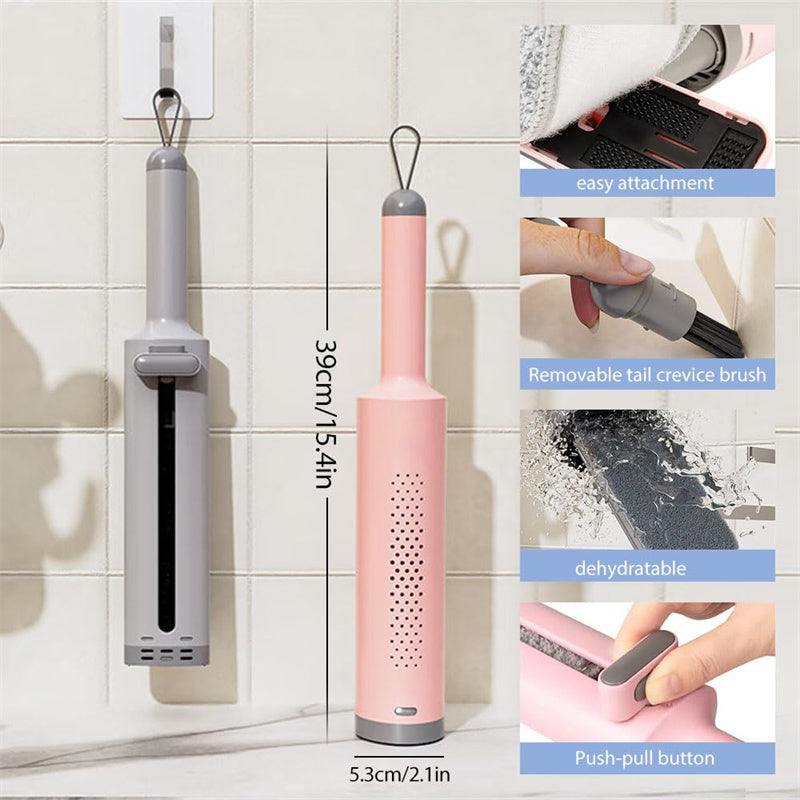 Rotatable self squeezing mop with hook stand accessory