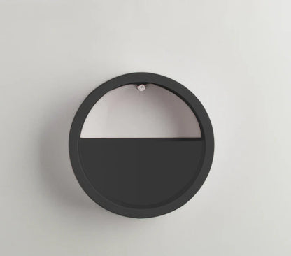 Round wall vase flower art in black mounted on wall