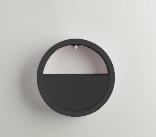 Round wall vase flower art in black mounted on wall