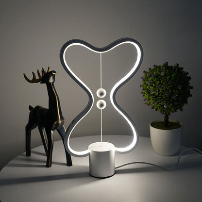 Seven colors balance lamp showing the magnetic floating balls switch setup