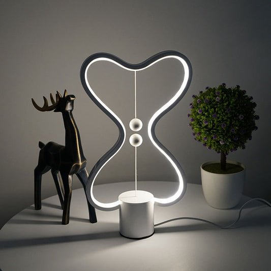 Seven colors balance lamp showing the magnetic floating balls switch setup