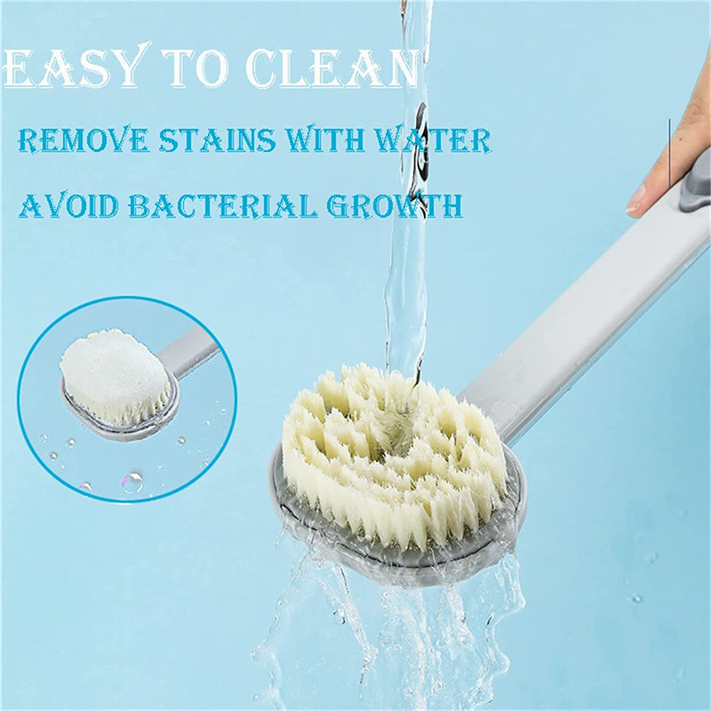 Shower brush available in yellow, gray, green, pink