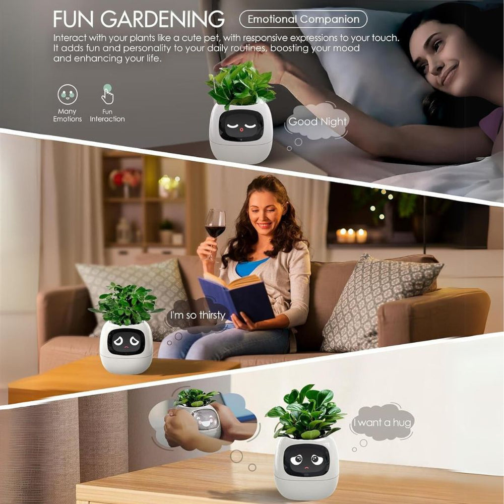 Ivy Smart Planter Endless Fun Over 49 Rich Expressions 7 Smart Sensors And AI Chips Make Raising Plants Easy And Fun