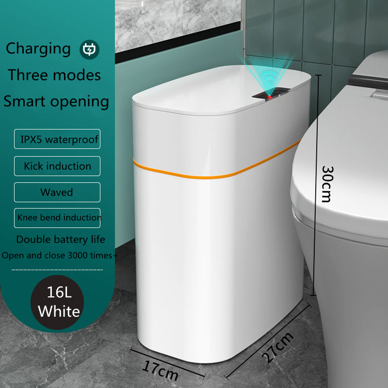 Smart touchless trash can Type C charging port close up