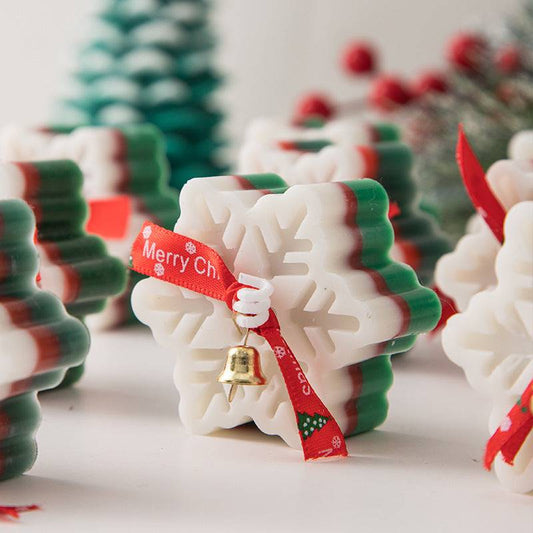 Snowflake shaped aromatherapy scented candle