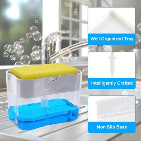 600ml kitchen soap dispenser grey front view