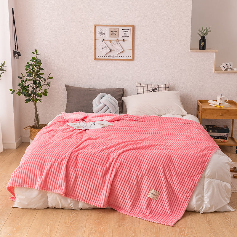 Queen size fleece blanket laid flat showing full 79x91 inch dimensions on a neutral surface
