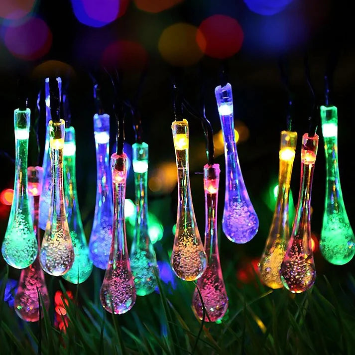 Multicolor solar fairy string lights outdoor garden use