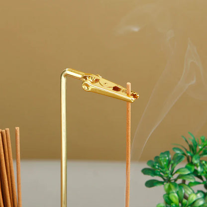 Solid Wood Incense Burner Holder on White Background