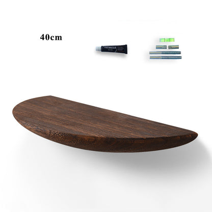 All three sizes of the solid wood wall shelf displayed side by side on a neutral background