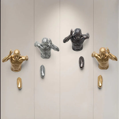 Splendas 3D torso Nordic body art wall hanging sculptures in multiple gold silver copper variants