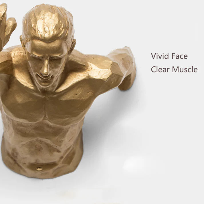 Splendas 3D torso Nordic body art wall hanging sculpture gold finish styled on home wall