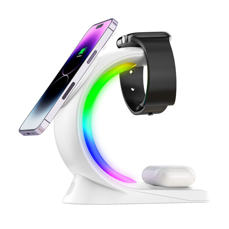Splendas 4 in 1 magnetic wireless charger station with iPhone Apple Watch and AirPods charging