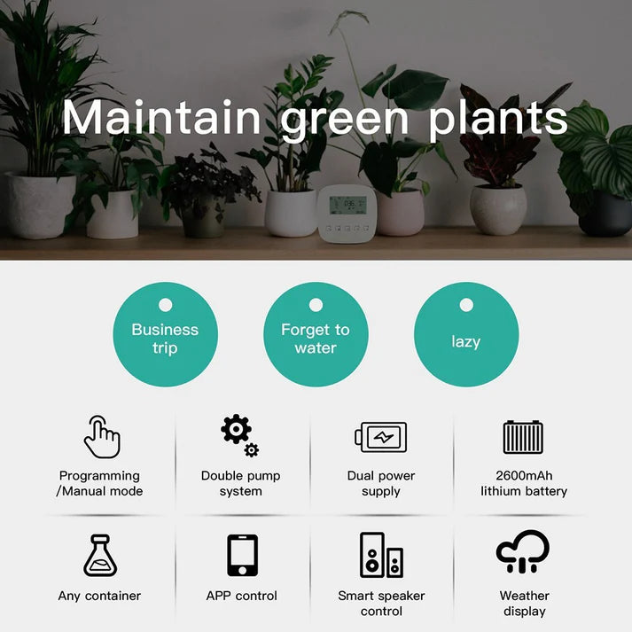 Splendas automatic irrigation device features including weather and humidity display