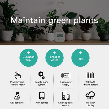 Splendas automatic irrigation device features including weather and humidity display
